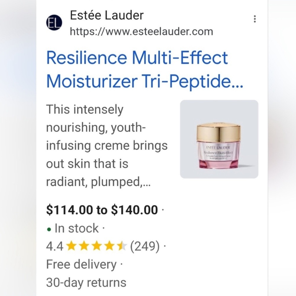 NEW-Resilience Multi-Effect MoisturizerTri-Peptide Face and Neck Creme-15ML - Picture 5 of 7